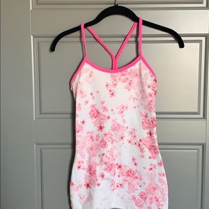 Lululemon Tank with Pink Flowers